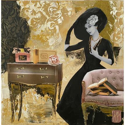 Gemälde La petite robe noires von Romanelli Karine | Gemälde Figurativ Acryl, Collage