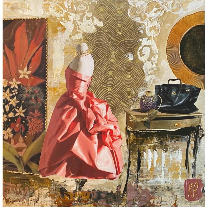 Gemälde La vie en rose  von Romanelli Karine | Gemälde Figurativ Acryl Collage
