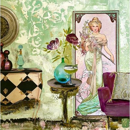 Gemälde La belle Audrey von Romanelli Karine | Gemälde Figurativ Acryl, Collage