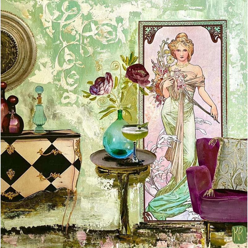 Gemälde La belle Audrey von Romanelli Karine | Gemälde Figurativ Acryl Collage