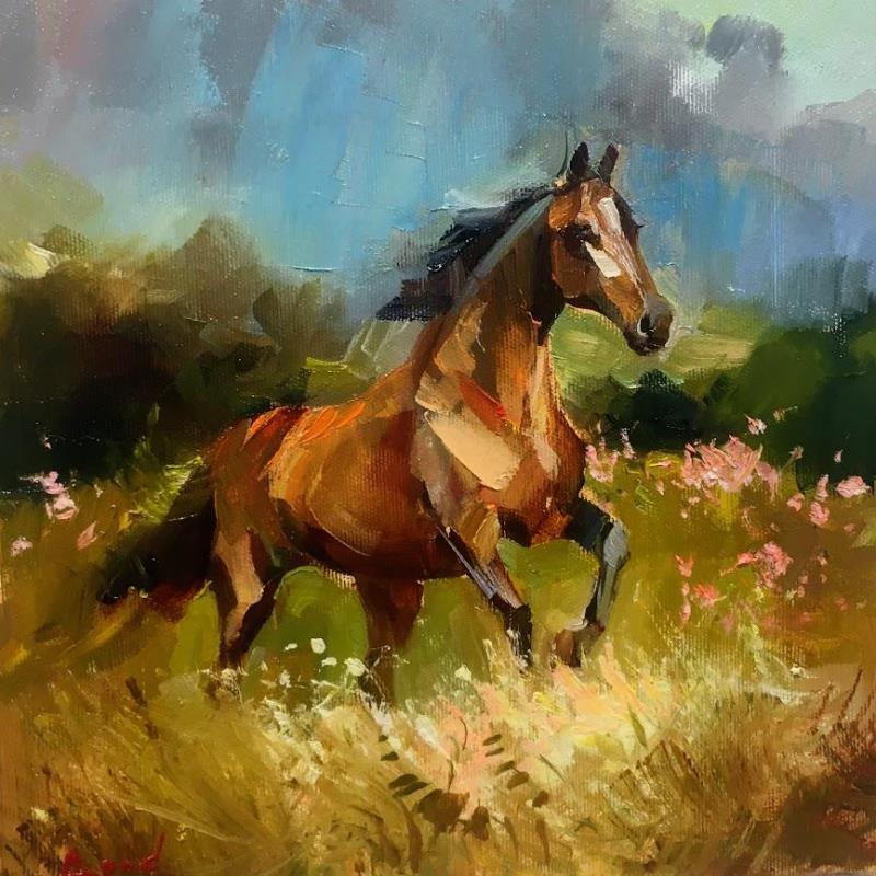 Painting The pleasure by Bond Tetiana | Painting Figurative Oil Animals, Landscapes