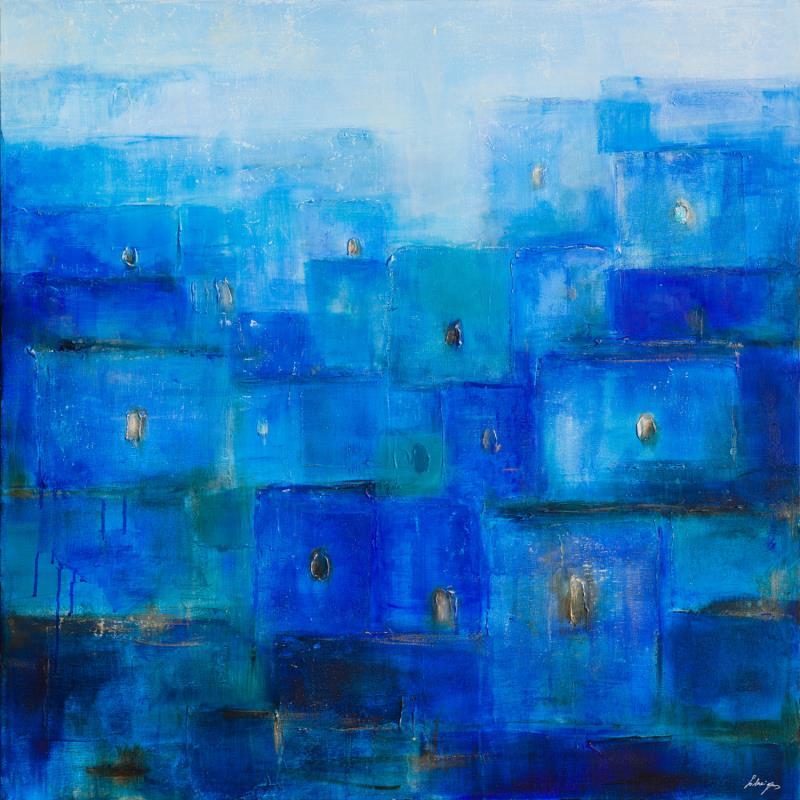 Painting Blue Barcarolle by Solveiga | Painting  Acrylic