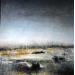 Painting Camargue aux Taureaux by Rocco Sophie | Painting Raw art Acrylic Gluing Sand