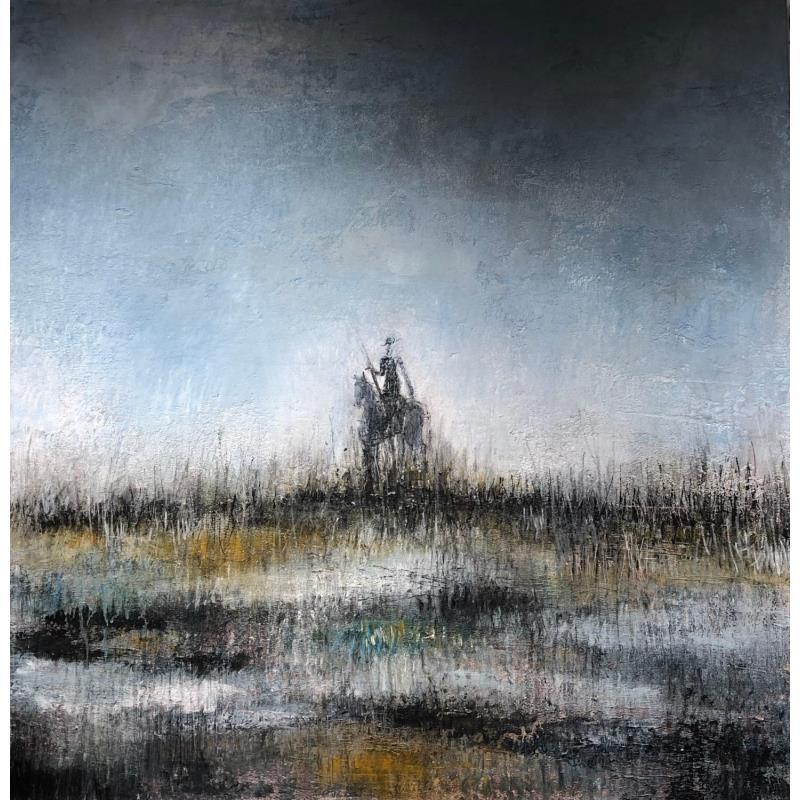 Gemälde Don Quichotte von Rocco Sophie | Gemälde Art brut Acryl Collage Sand