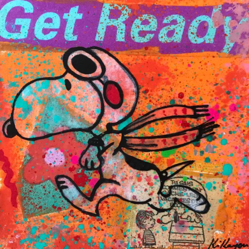 Painting Snoopy ready by Kikayou | Painting Pop-art Pop icons Graffiti Acrylic Gluing