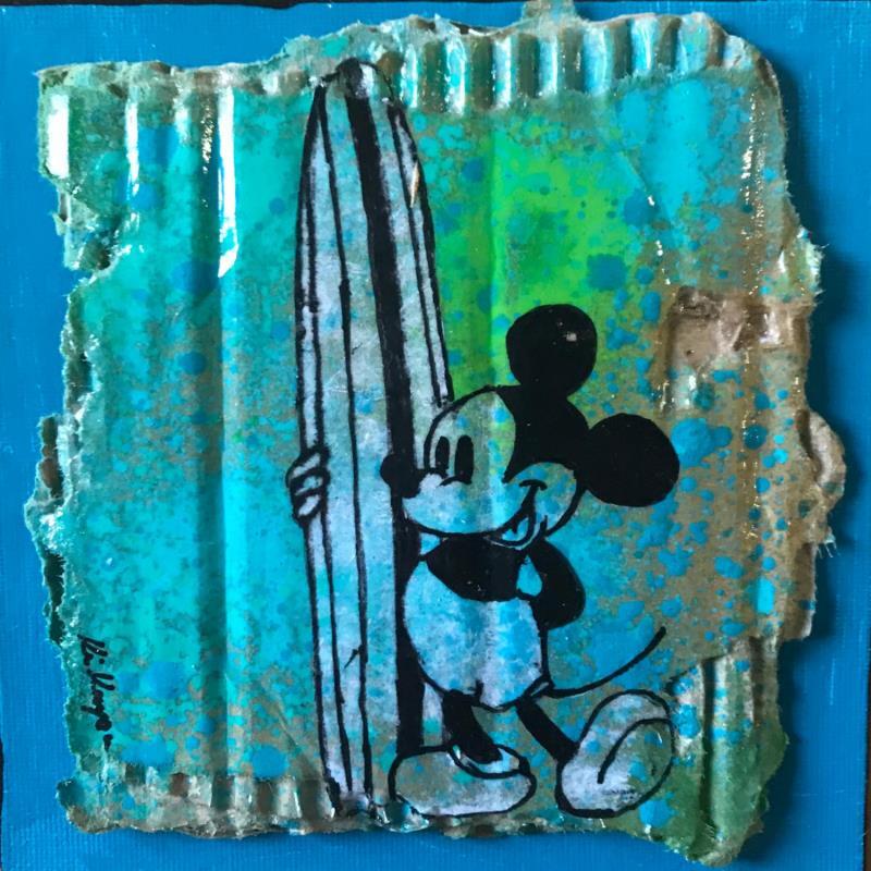 Painting Mickey surf by Kikayou | Painting Pop-art Pop icons Graffiti Acrylic Gluing