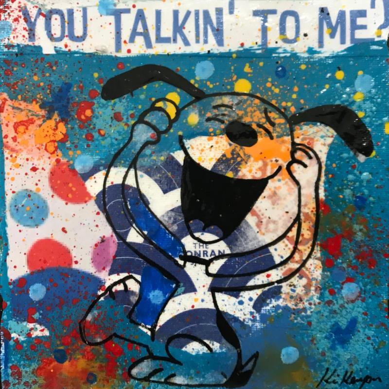 Painting Snoopy happy by Kikayou | Painting Pop-art Pop icons Graffiti Acrylic Gluing