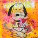 Painting Snoopy yoga by Kikayou | Painting Pop-art Pop icons Graffiti Acrylic Gluing