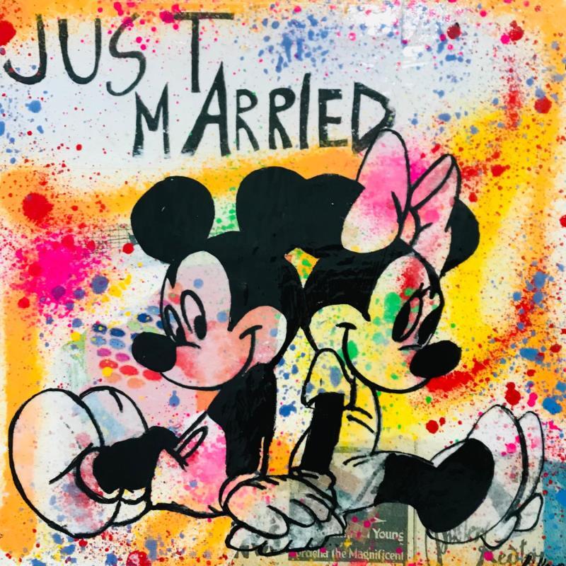 Painting Just married by Kikayou | Painting Pop-art Acrylic, Gluing, Graffiti Pop icons