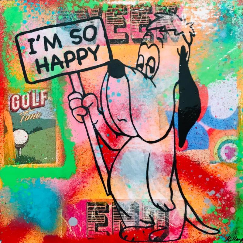 Painting Droopy happy by Kikayou | Painting Pop-art Pop icons Graffiti Acrylic Gluing