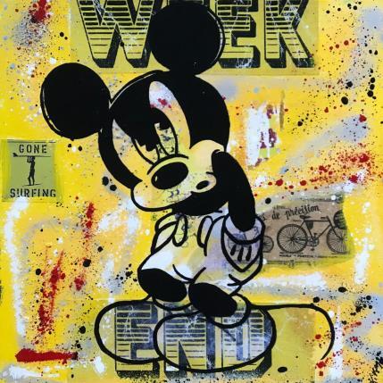 Painting Mickey RRRR  by Kikayou | Painting Pop-art Acrylic, Gluing, Graffiti Pop icons