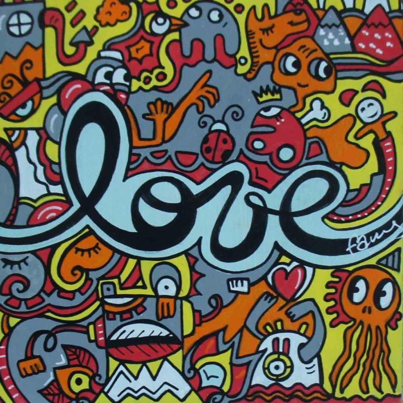 Painting LOVE by Fanny | Painting Pop-art Acrylic