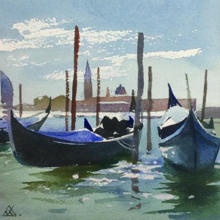 Painting Venice - N8 by Khodakivskyi Vasily | Painting Figurative Watercolor Urban