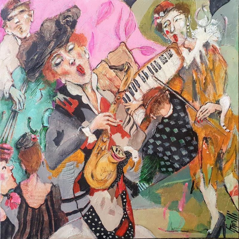 Painting The little pianist’s groupies by Garilli Nicole | Painting Figurative Life style Acrylic