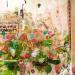 Peinture Jardin Batik par Sablyne | Tableau Art Singulier Portraits Scènes de vie Bois Carton Acrylique Collage Encre Pastel Feuille d'or Upcycling Papier Pigments Laque