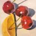 Painting cherries and lemon no.1 by Ulrich Julia | Painting Figurative Still-life Wood Oil