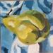 Peinture pear and blue no. 1 par Ulrich Julia | Tableau Figuratif Huile