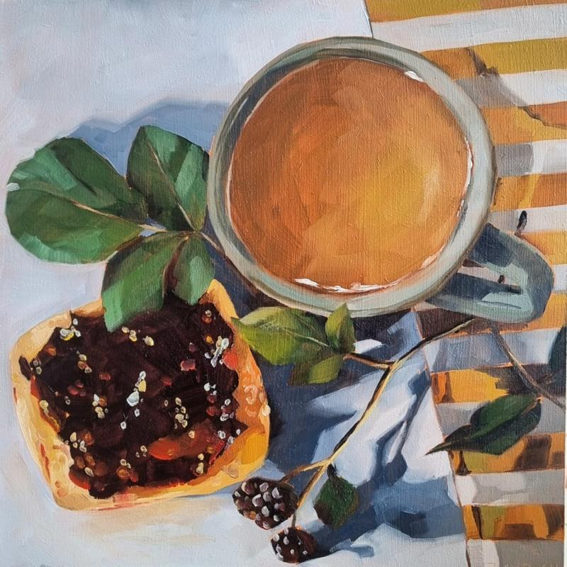 Painting blackberry breakfast by Ulrich Julia | Painting Figurative Wood Oil