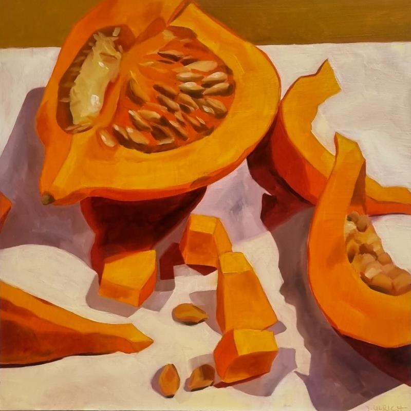 Painting pumpkin massacre by Ulrich Julia | Painting Figurative Still-life Oil