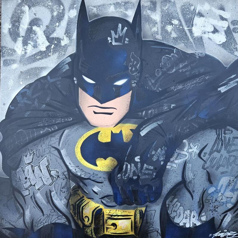 Gemälde Batman  von Kedarone | Gemälde Pop-Art Pop-Ikonen Graffiti Acryl