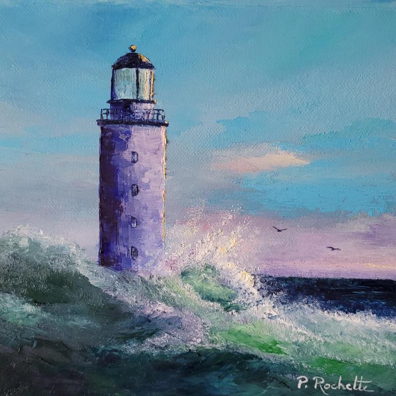 Gemälde Le phare et la mer von Rochette Patrice | Gemälde Figurativ Marine Öl