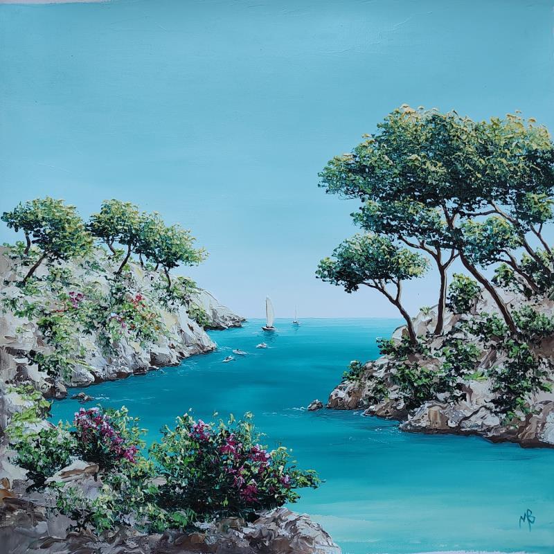 Painting Un dimanche sur la côte by Blandin Magali | Painting Figurative Oil Landscapes