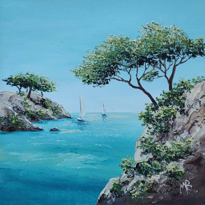 Painting Douceur calanque by Blandin Magali | Painting Figurative Landscapes Oil