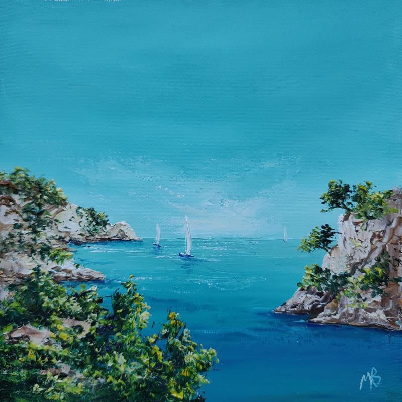 Painting Randonnée dans les calanques by Blandin Magali | Painting Figurative Landscapes Oil