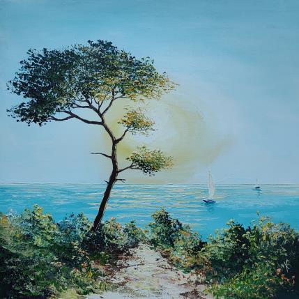 Gemälde Un magnifique sentier von Blandin Magali | Gemälde Figurativ Öl Landschaften