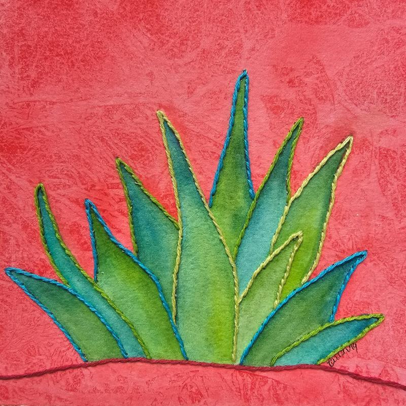Painting My Blue Agave by Vazquez Laila | Painting Figurative Textile, Watercolor Nature