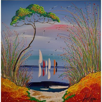 Peinture La plage , l'amour et toi par Fonteyne David | Tableau Figuratif Acrylique Paysages