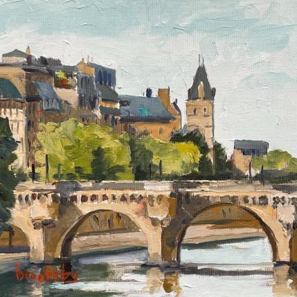 Painting Le Pont Neuf Mon Amour by Brooksby | Painting Figurative Oil Landscapes, Pop icons