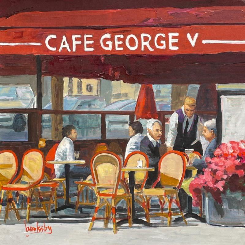 Painting Cafe Georges V by Brooksby | Painting Figurative Oil Life style