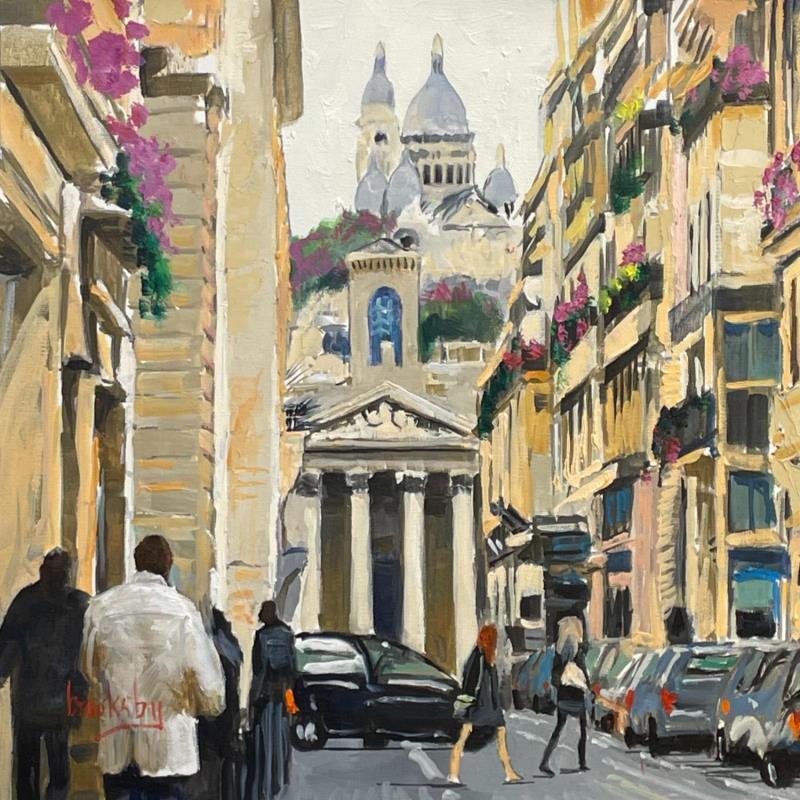 Painting En route pour le Sacré Cœur by Brooksby | Painting Figurative Oil Urban