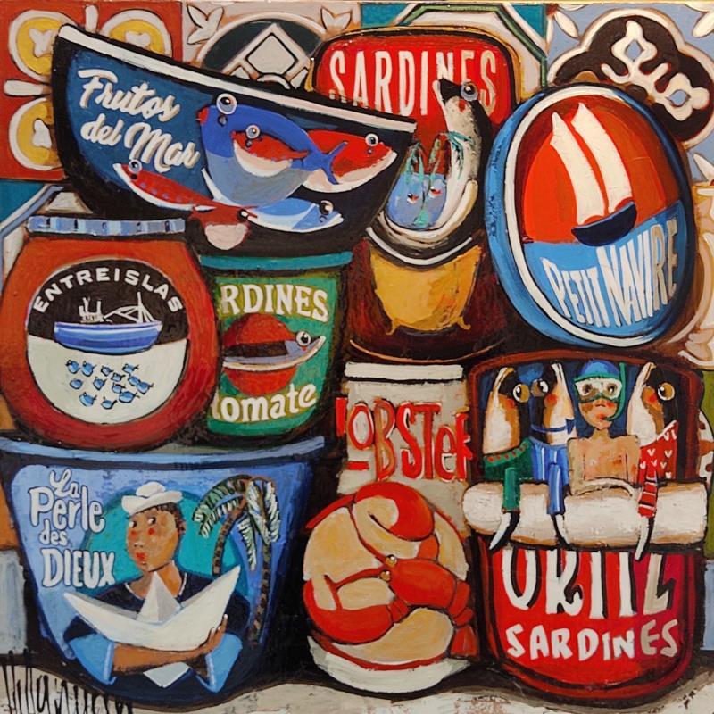 Painting Latas marinas by Villanueva Puigdelliura Natalia | Painting Figurative