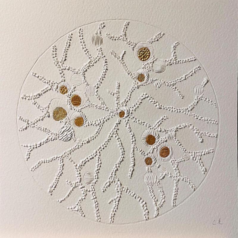 Painting Gold Lithocias Majmificus by Caitrin Alexandre | Painting Figurative Nature Still-life Minimalist Ink Paper
