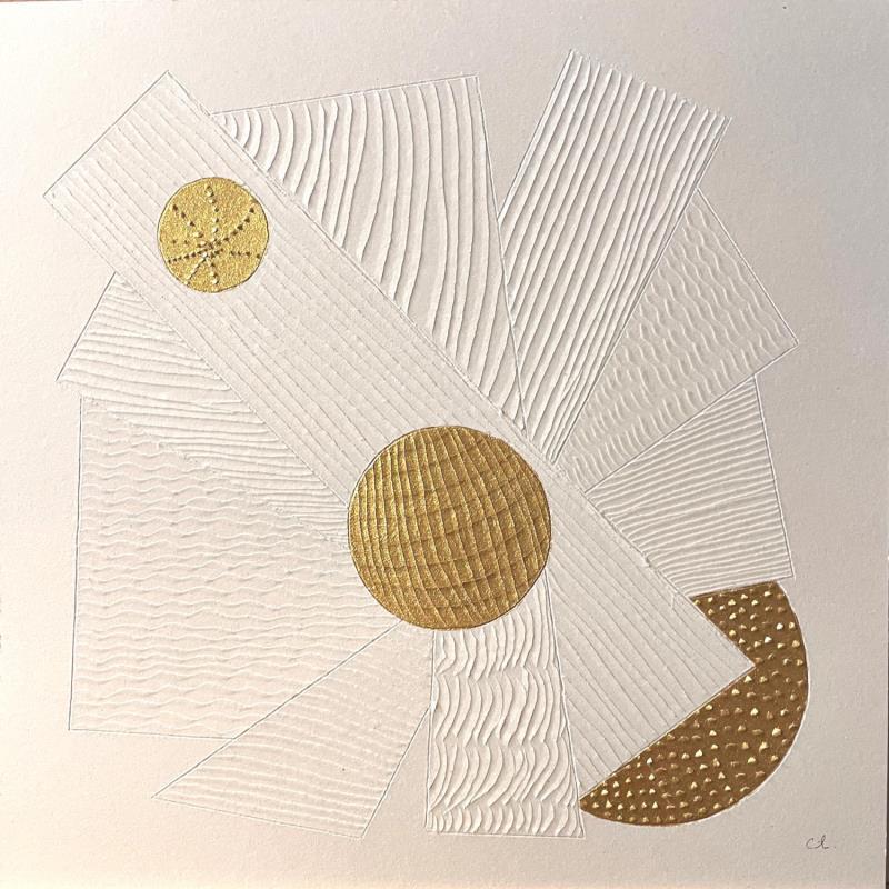 Peinture Gold Mill par Caitrin Alexandre | Tableau Matiérisme Encre, Papier Minimaliste