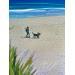 Painting La promenade du chien by Alice Roy | Painting Figurative Landscapes Marine Nature Acrylic