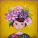 Painting Justine  by Blais Delphine | Painting Naive art Portrait Acrylic Gluing