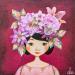 Gemälde Fleur  von Blais Delphine | Gemälde Naive Kunst Porträt Acryl Collage