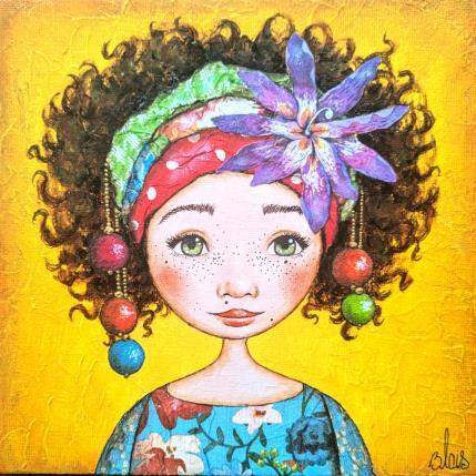 Peinture Rosie  par Blais Delphine | Tableau Figuratif Acrylique, Collage Portraits