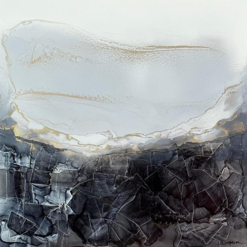 Peinture 1301 Poésie minérale par Depaire Silvia | Tableau Abstrait Acrylique Minimaliste, Noir & blanc, Paysages