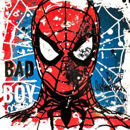 Painting Spiderman is a bad boy by Cornée Patrick | Painting Pop-art Graffiti, Oil Cinema