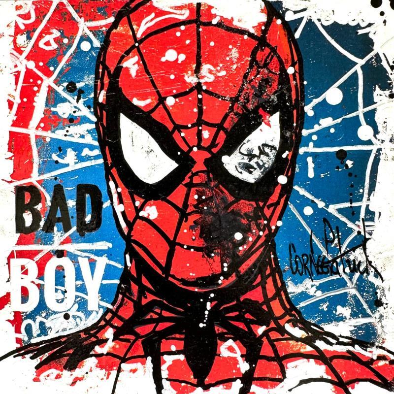 Painting Spiderman is a bad boy by Cornée Patrick | Painting Pop-art Cinema Graffiti Oil