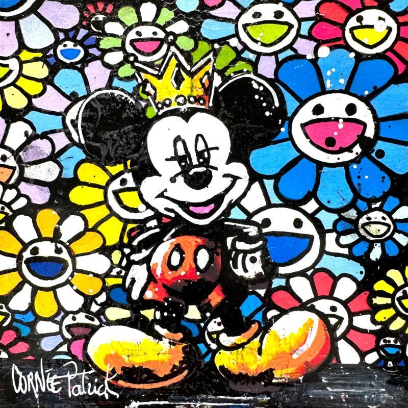 Peinture Mickey Mouse is a king par Cornée Patrick | Tableau Pop-art Graffiti, Huile Icones Pop