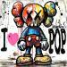 Peinture Pop Kaws par Cornée Patrick | Tableau Pop-art Icones Pop Graffiti Huile