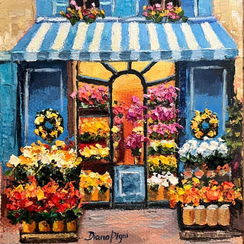 Painting French Charm by Pigni Diana | Painting Figurative Urban Architecture Still-life Oil