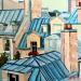 Peinture Paris Rooftops par Pigni Diana | Tableau Figuratif Urbain Architecture Huile Acrylique