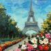 Painting Paris in Blossom by Pigni Diana | Painting Figurative Landscapes Urban Architecture Oil