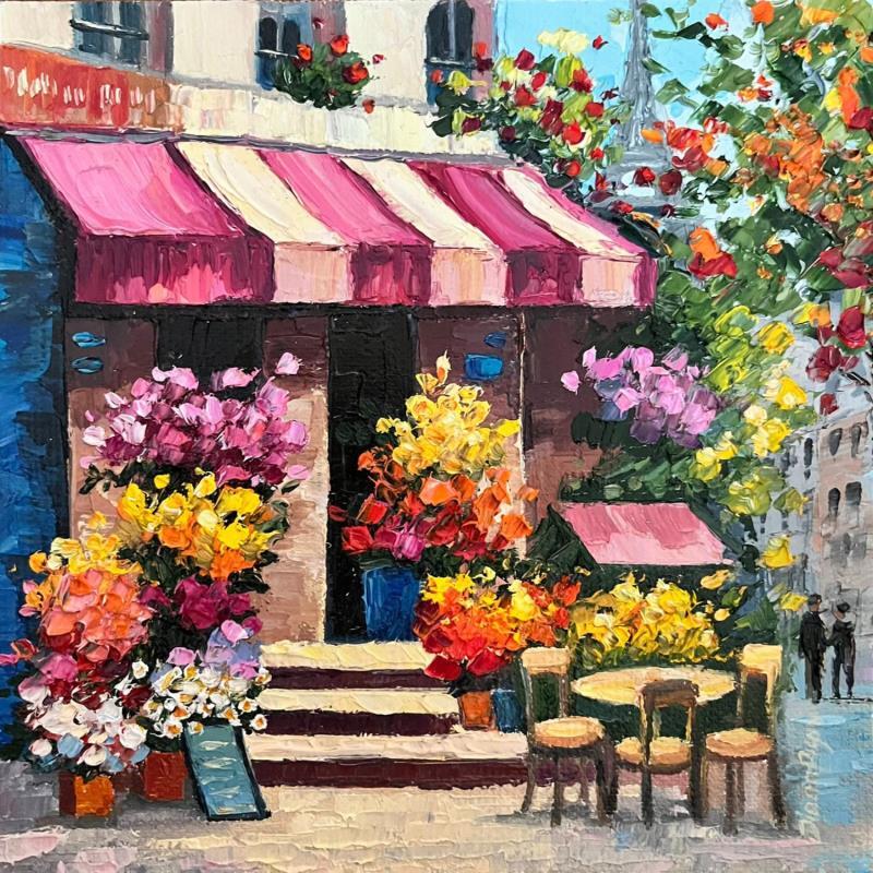 Painting Petals of Paris by Pigni Diana | Painting Figurative Urban Architecture Still-life Oil